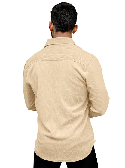Men's Regular Fit Poly Popcorn Casual Shirt