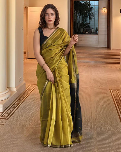Women’s Printed Banarasi Cotton Silk Saree