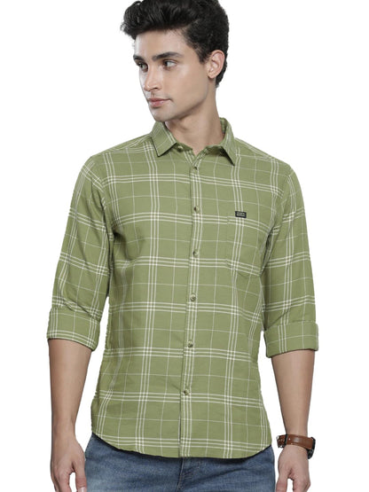 The Indian Garage Co Men's Cotton Slim Fit Checkered