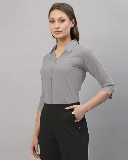 ETHIC GLANCE Women's Poly Viscose Button-Down