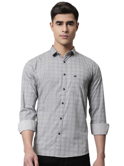 Majestic Man Cotton Checkered Slim Fit Casual Shirt