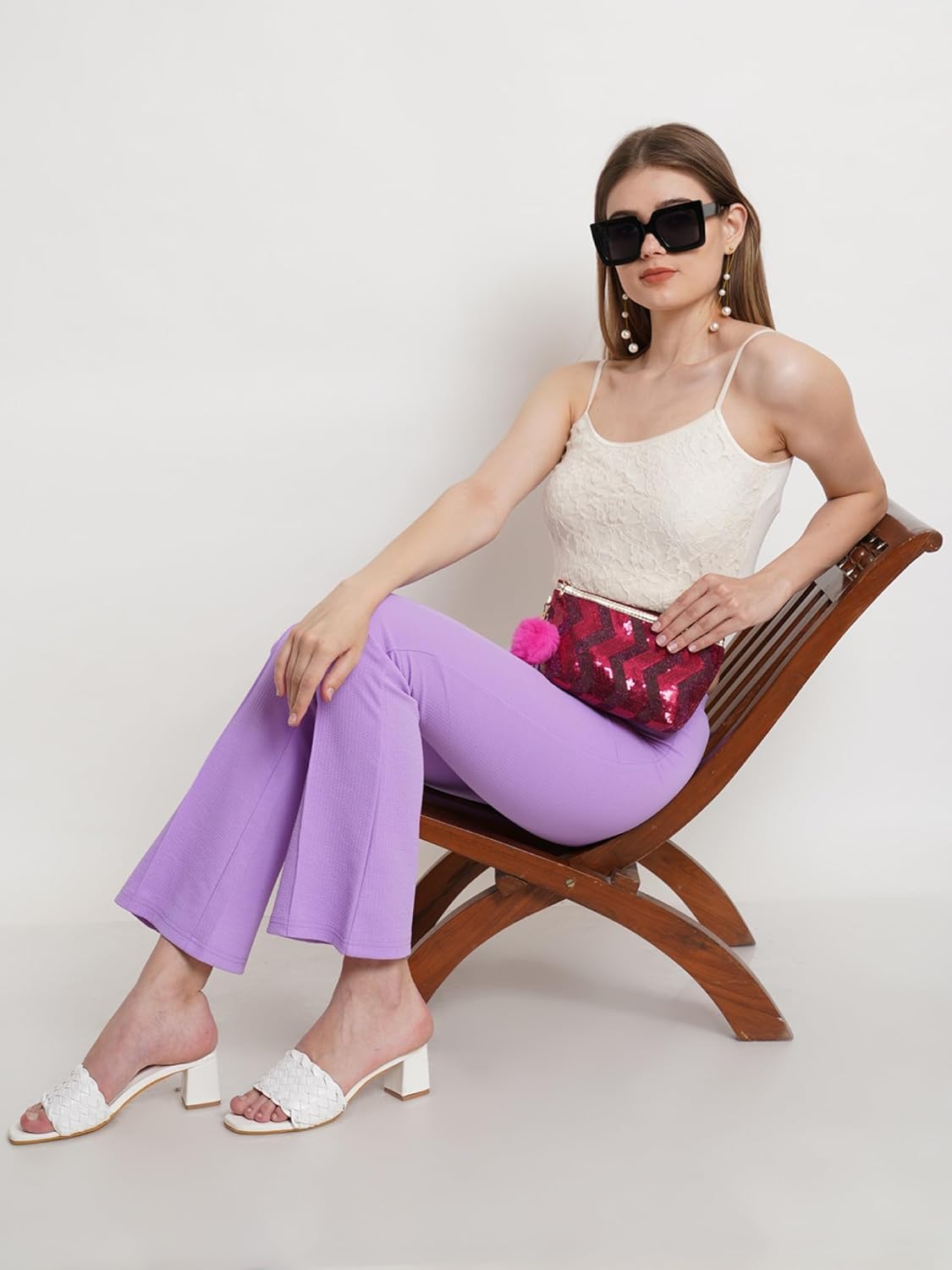 POPWINGS Casual Solid Regular Fit Solid Trouser