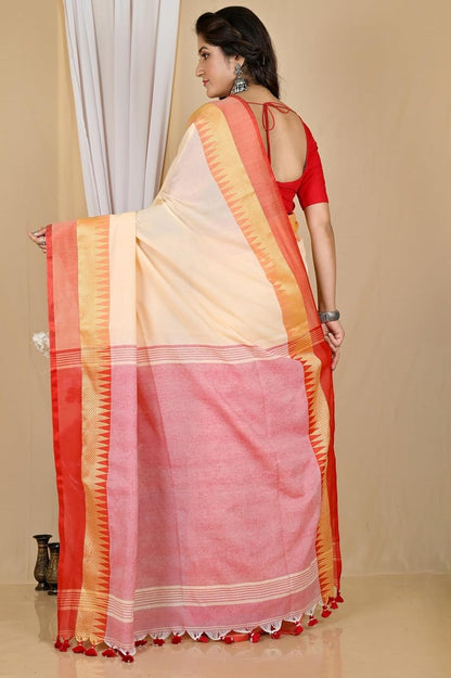 Handloom Saree With Unstitched Running Blouse Piece