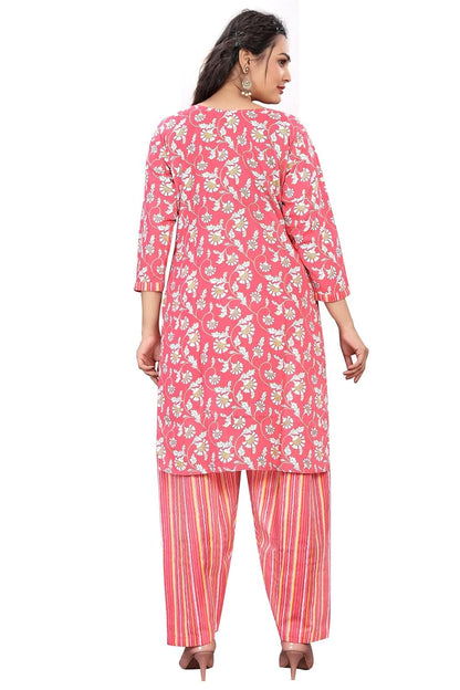 Rajnandini Women Brown Cotton Printed Ready To Wear