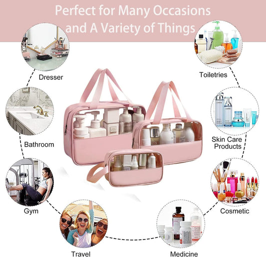 Travel Makeup Pouch Set Toiletry Bag Cosmetic Organizer