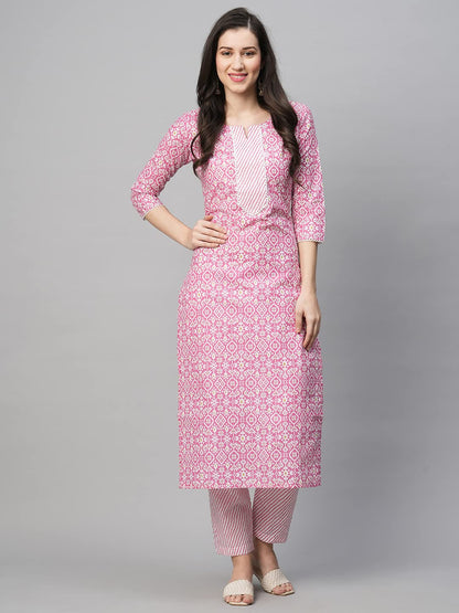 ANNI DESIGNER Women's Cotton Blend Kurta With Pant