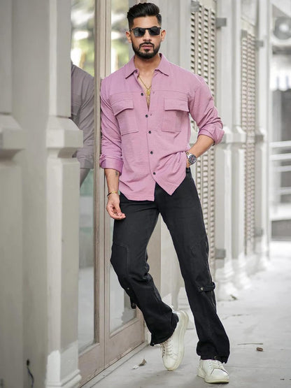 IndoPrimo Men's Regular Fit Fancy Double Pocket