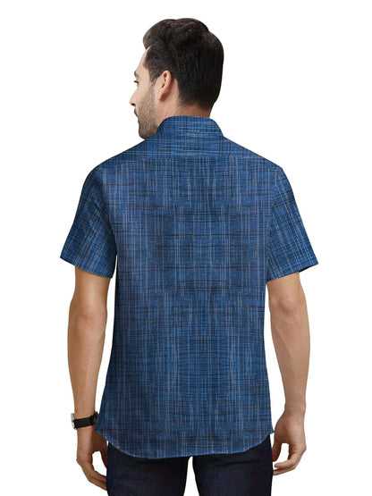 Men's Cotton Khadi Shirt, Half Sleeve, Front Pocket