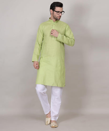 Men's Cotton Kurta, Mandarin Collar, Long Sleeve