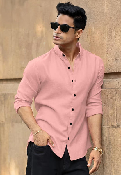 RAIZAX Men Linen Cotton Full Sleeve Shirt for Man