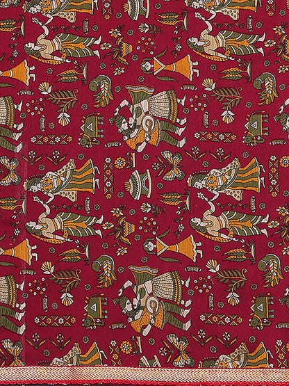 Women's Lace & Printed Chiffon Saree