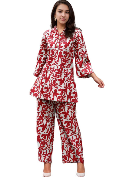 SHIENZY Stylish Printed Cotton Blend Co Ord Set