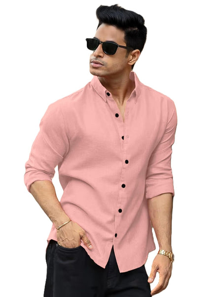 RAIZAX Men Linen Cotton Full Sleeve Shirt for Man