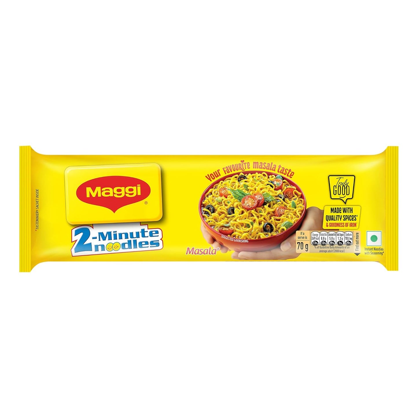 MAGGI 2-Minute Instant Noodles,Masala Noodles, Favourite Masala Taste, 560 g Pouch | 8 Packs