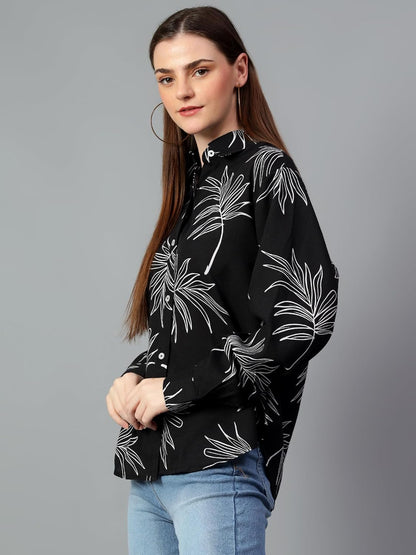 KOTTY Geometric Oversized Fit Womens Shirt