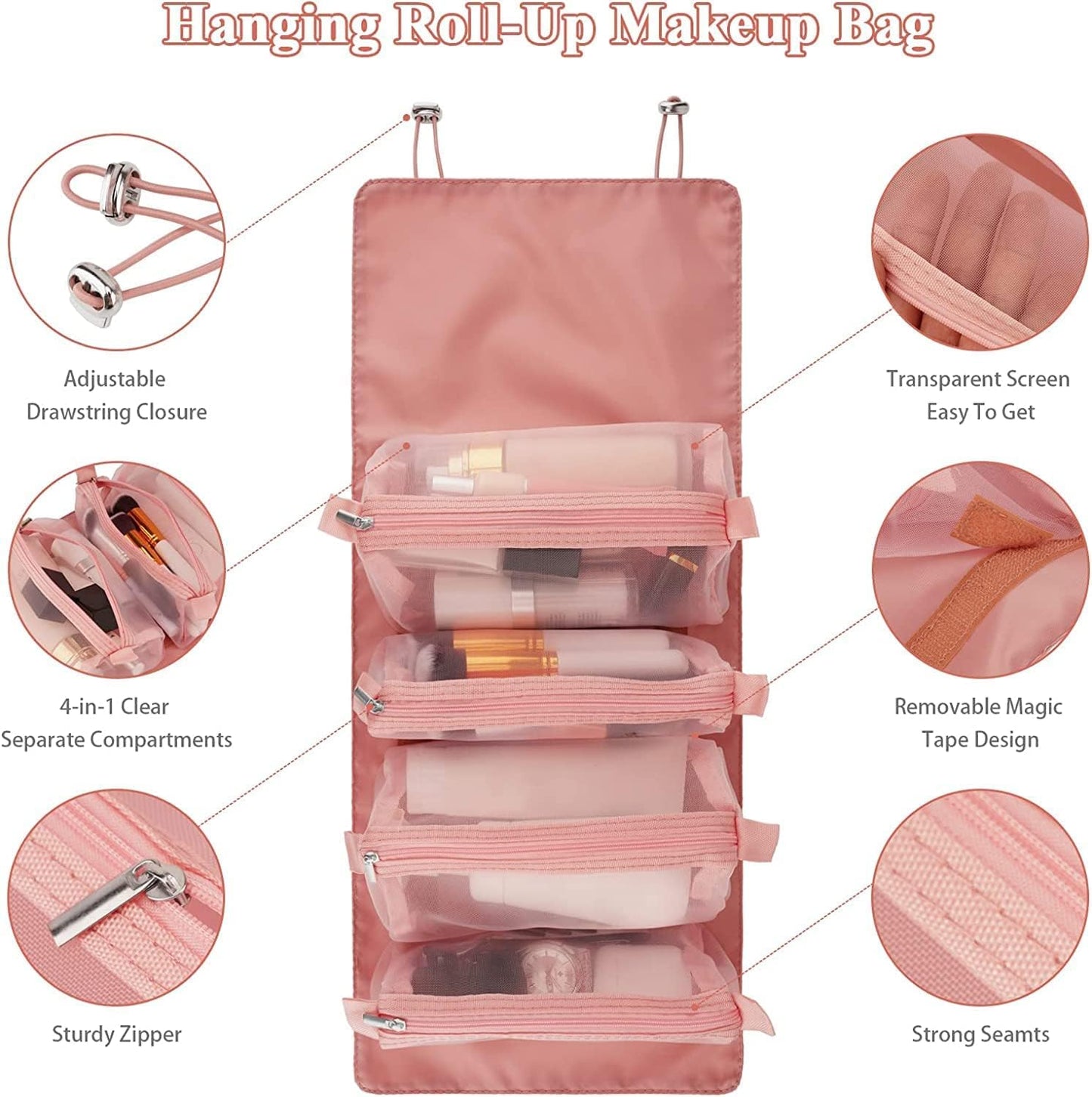 Niwlix 4 in 1 Travel Toiletry Makeup Cosmetic Organizer