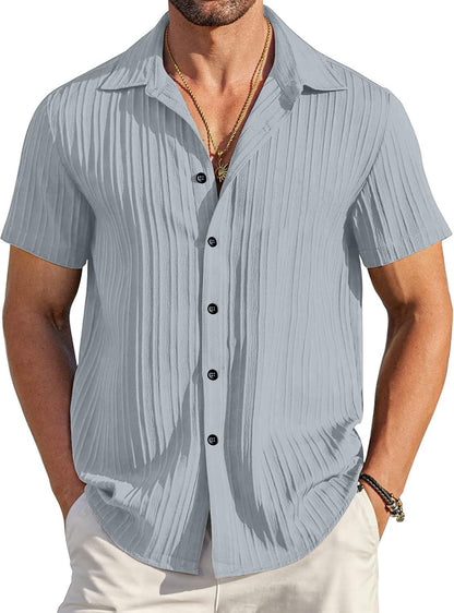 Mehrang Men's Casual Button Down Shirts Short Sleev
