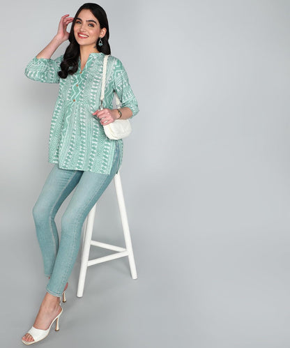 itshe Summer wear Print Cotton Short Kurti for Women