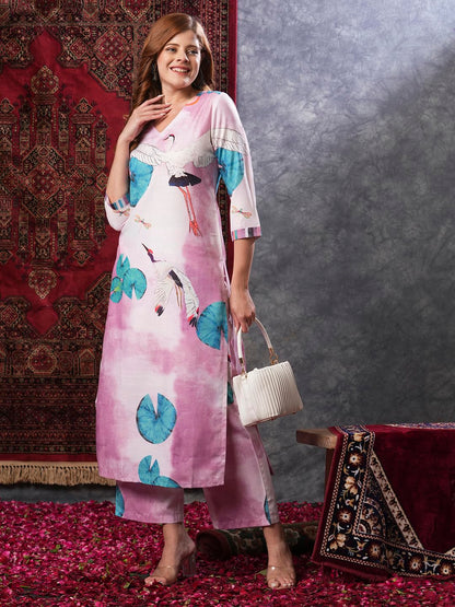 GoSriKi Women's Cotton Blend Kurta & Palazzo