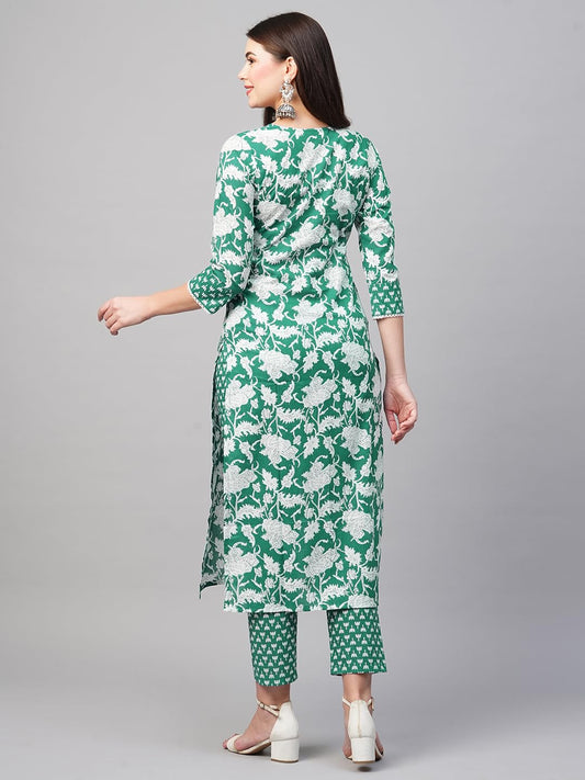 ANNI DESIGNER Women's Cotton Blend Kurta with Pant