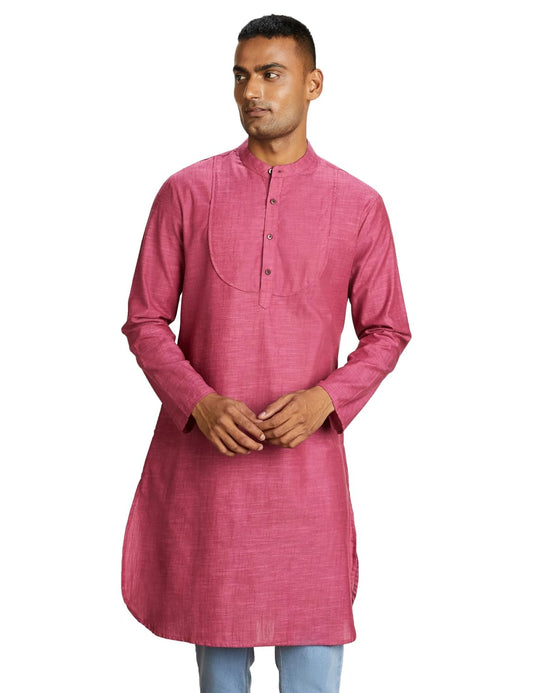 Amazon Brand - Symbol Men's Cotton Solid Long Kurta