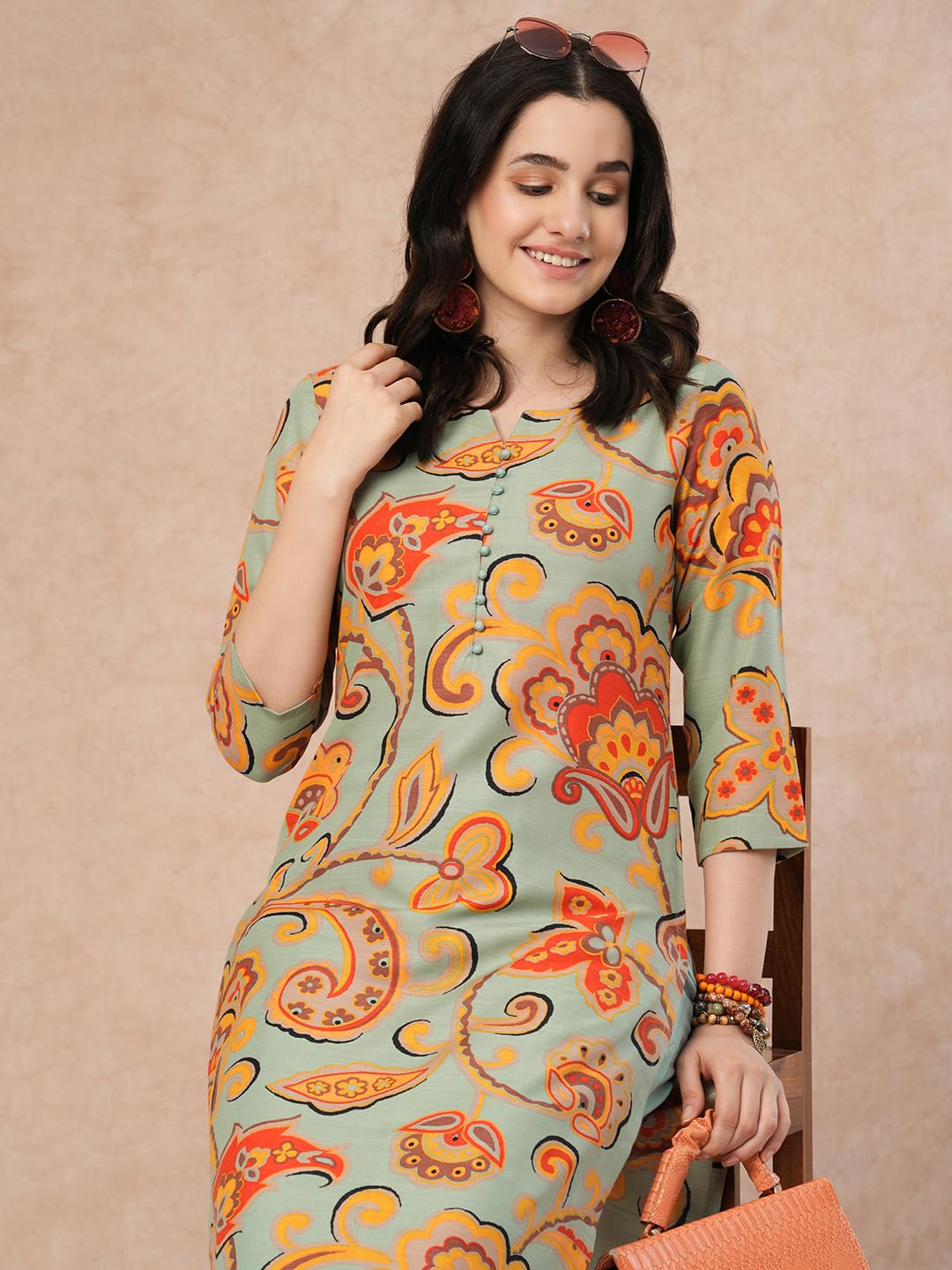 ANNI DESIGNER Women's Cotton Blend Kurta with Pant