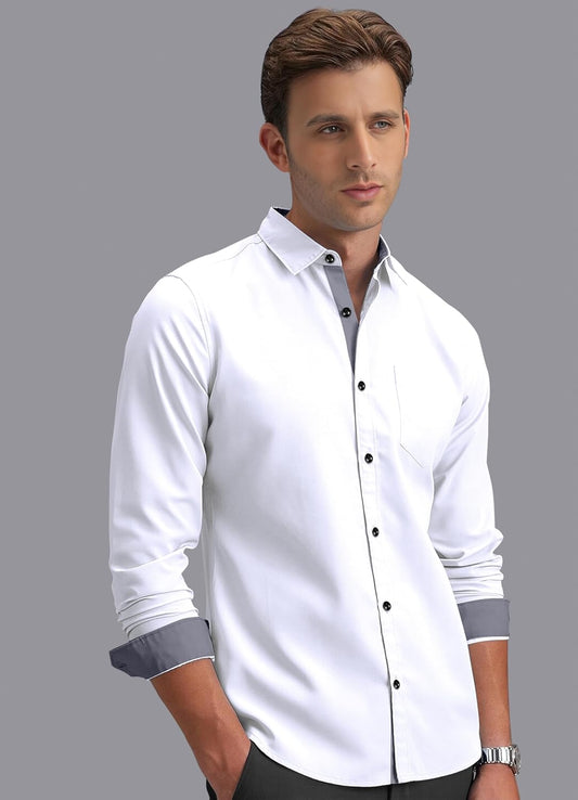 Shirt's Collection Solid Pattern Shirt(Contrast - Parent)