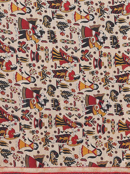 Women's Lace & Printed Chiffon Saree
