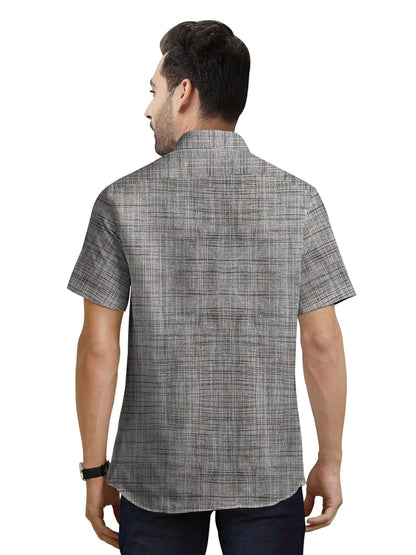 Men's Cotton Khadi Shirt, Half Sleeve, Front Pocket