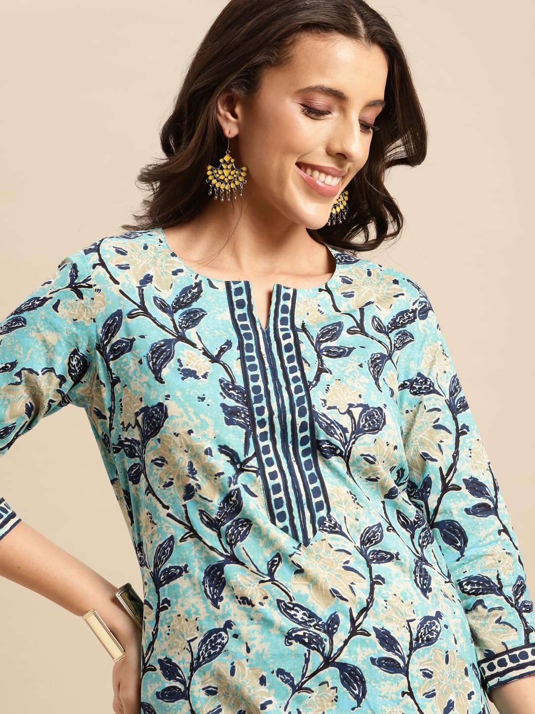 ANNI DESIGNER Women'S Cotton Blend Kurta With Pant