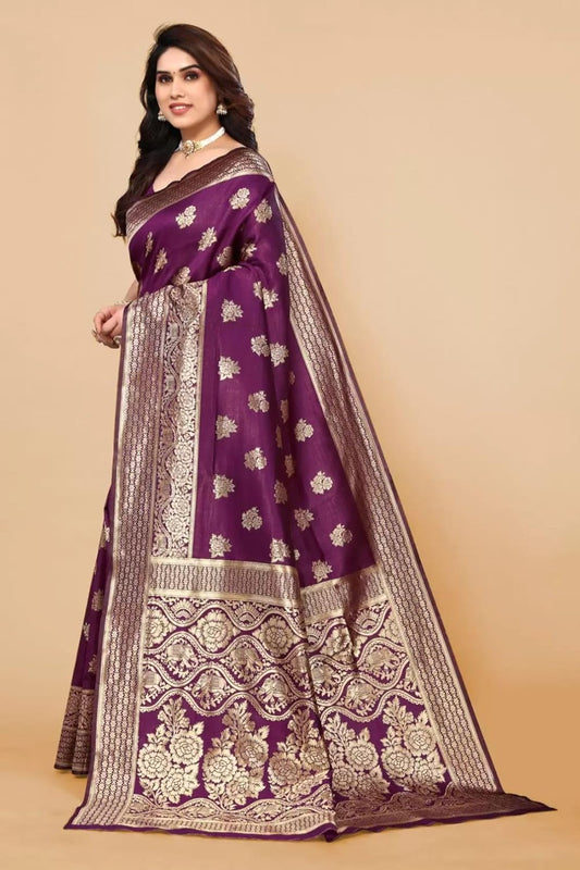 Women's Banarasi SareeSilk Saree With Blouse Piece