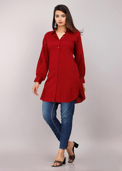 Myorica Women Regular Fit Spread Collar Casual Shirt
