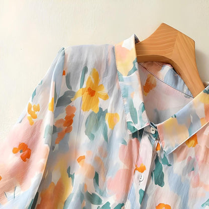 Gufrina Women Mustard Multicolor Floral Print Button