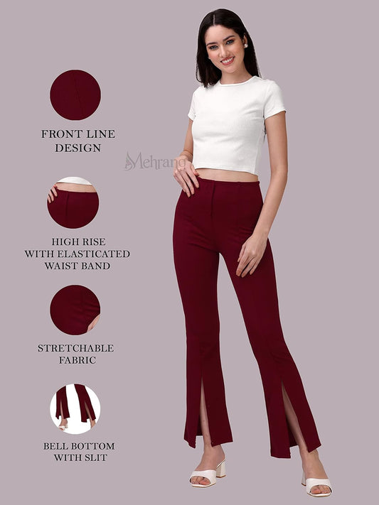 Mehrang Cotton Blend Parallel Trouser Pants Regular fit