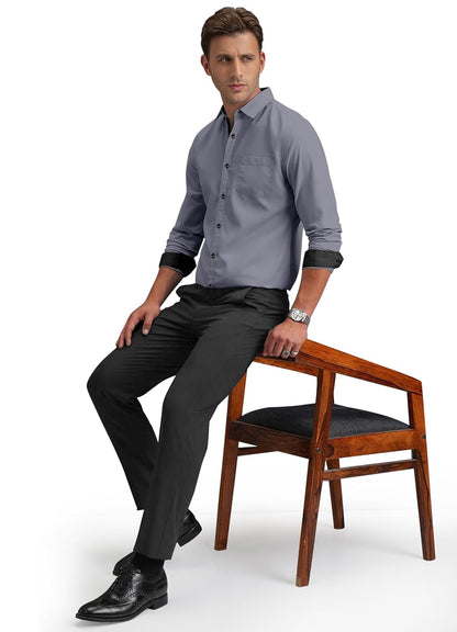 Shirt's Collection Solid Pattern Shirt(Contrast - Parent)