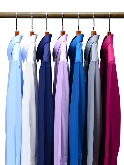 DEELMO Men's Stylish Solid Satin Casual Shirt for Men
