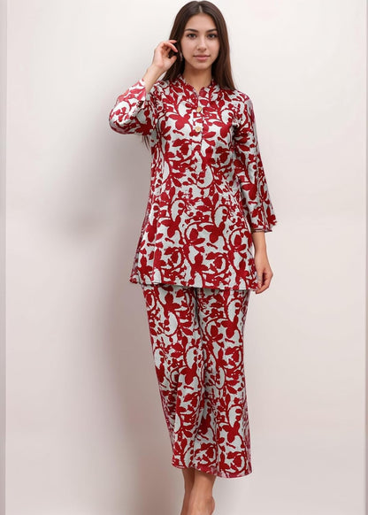 SHIENZY Stylish Printed Cotton Blend Co Ord Set