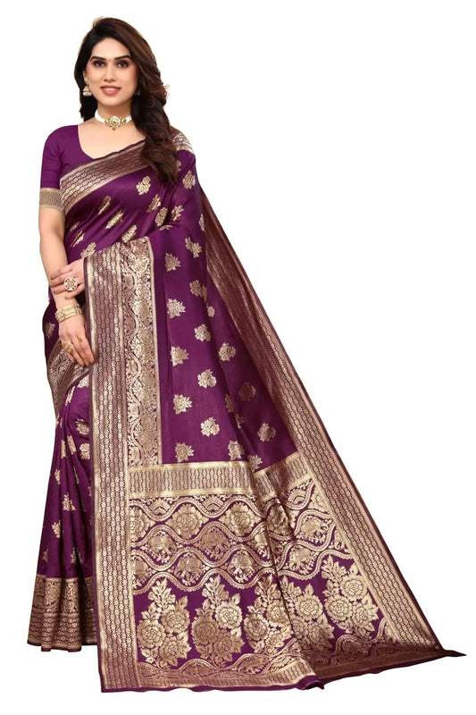 Women's Banarasi SareeSilk Saree With Blouse Piece