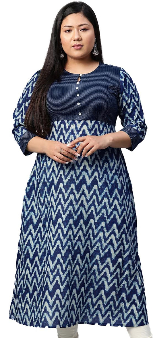 Yash Gallery Women's Cotton Straight Fit Straight Kurta