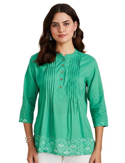 Myx Women's Cotton Printed A-line Short Kurti