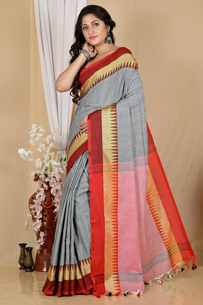 Handloom Saree With Unstitched Running Blouse Piece