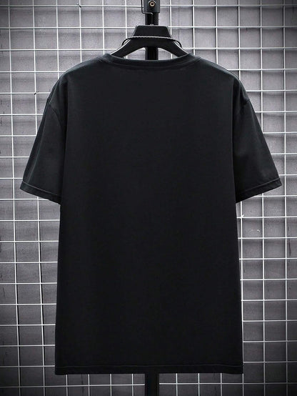 CHKOKKO Women's Polyester Oversized Fit Oversized Round Neck Drop Shoulder Printed T-Shirt