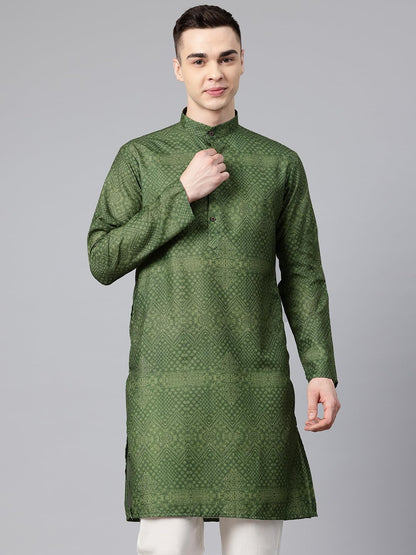 Luxrio Printed Kurta for Men Cotton Blend Linen Abstract
