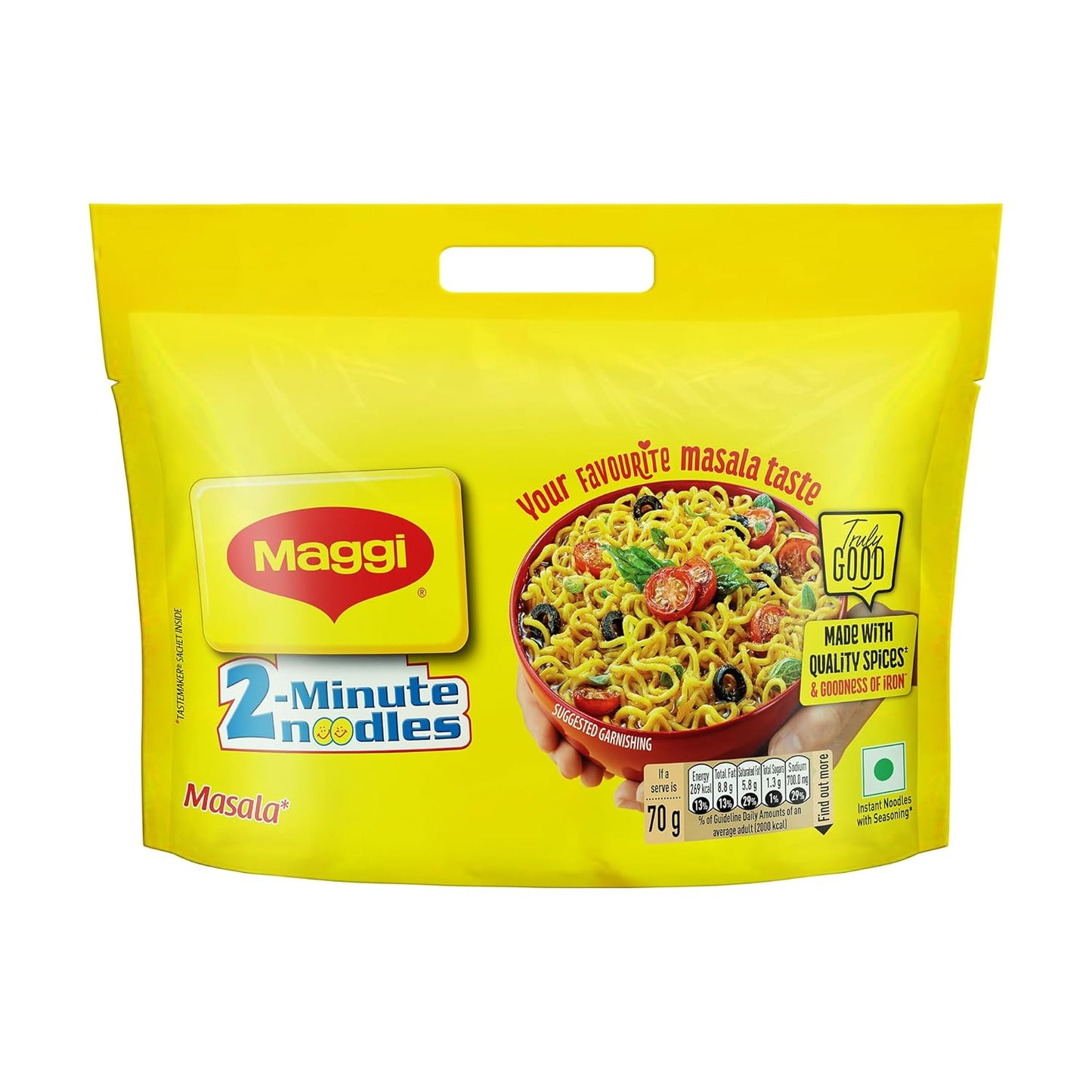 MAGGI 2-Minute Instant Noodles,Masala Noodles, Favourite Masala Taste, 560 g Pouch | 8 Packs
