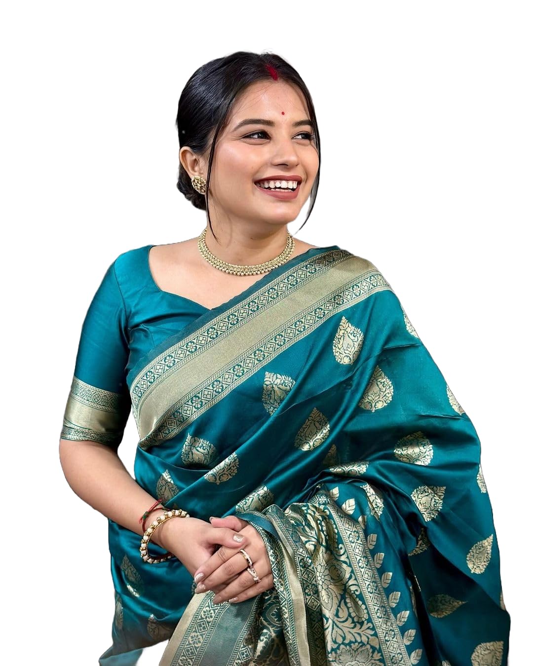 Women's KanjivaramSoft Silk Sarees With Blouse Piece