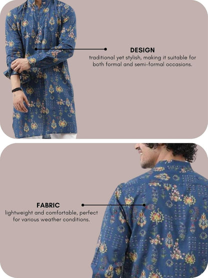 Leriya Fashion Men's Kurta | Rayon Printed Kurta