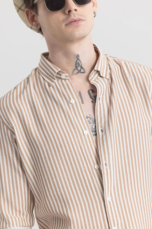 U-Turn Men's Cotton Casual Printed Striped Stylish