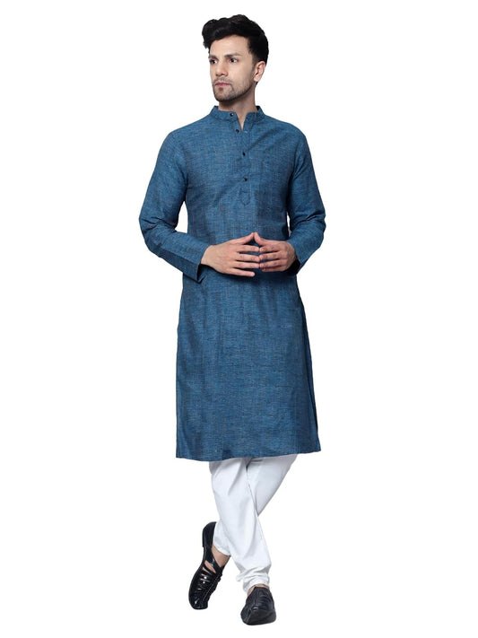 CHIKAN Men's Cotton Regular Textured Long Kurta