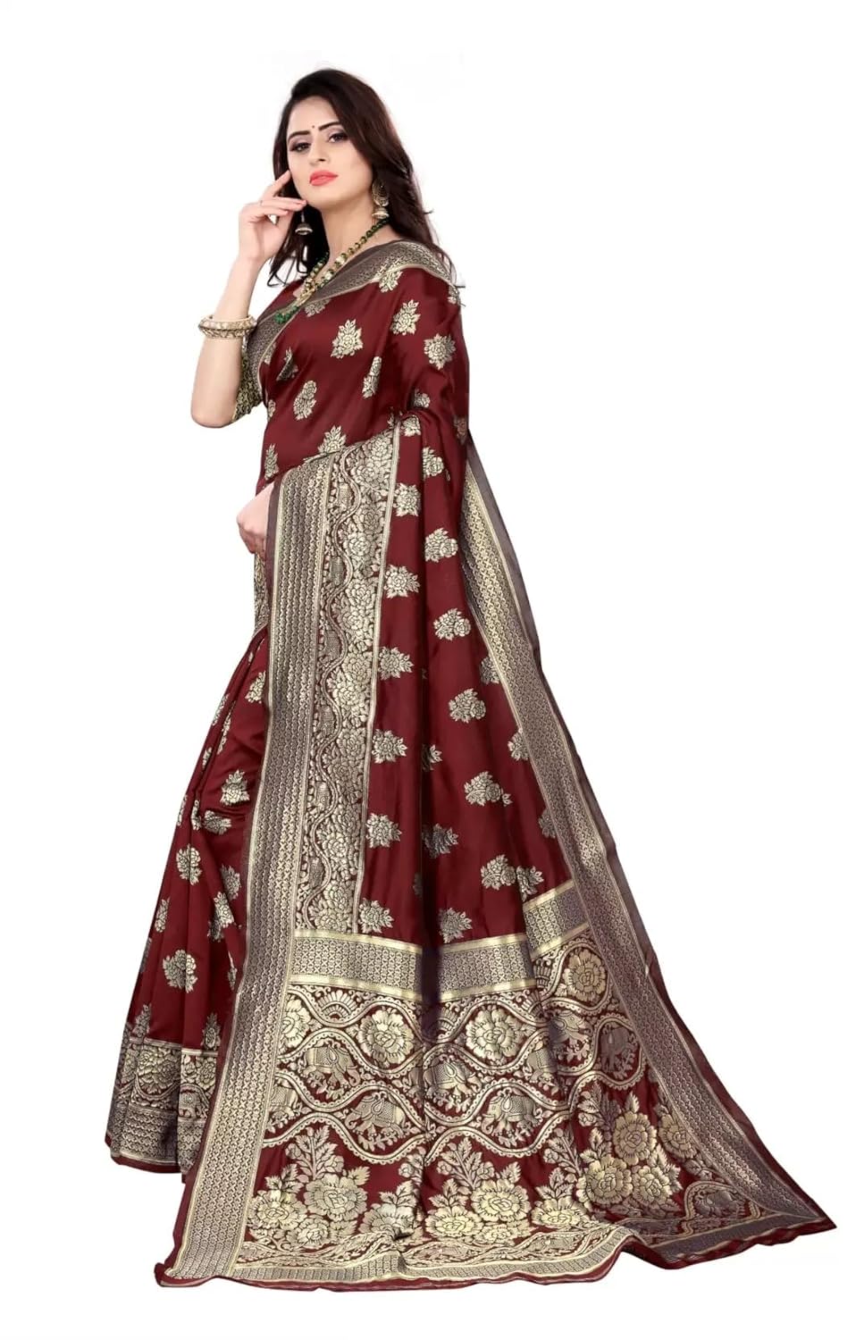 Women's Banarasi SareeSilk Saree With Blouse Piece