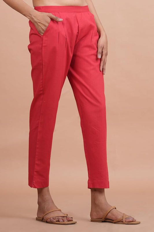 Jakpacks Cotton Ankle Fit Trouser Pants for Women